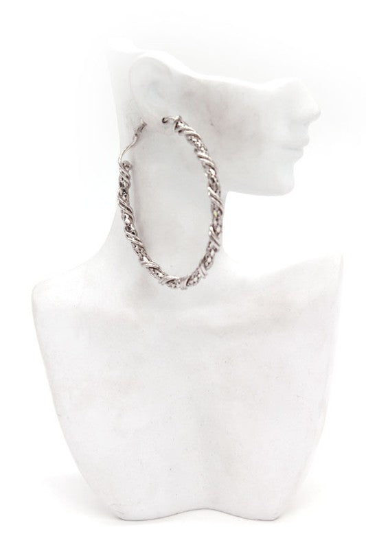 SOPHISTICATED TWISTED TEXTURED HOOPS