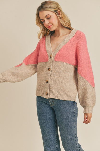 Colorblock Cardigan Sweater