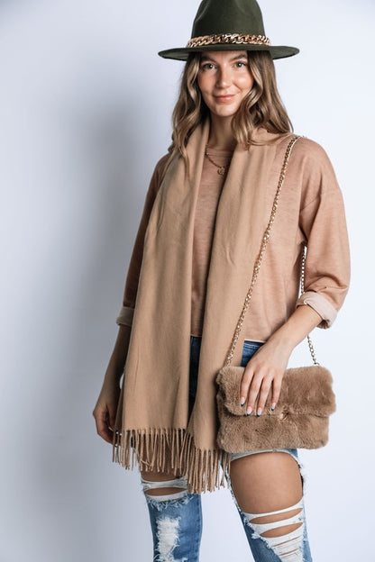 CASHMERE FEEL WINTER LONG SCARF