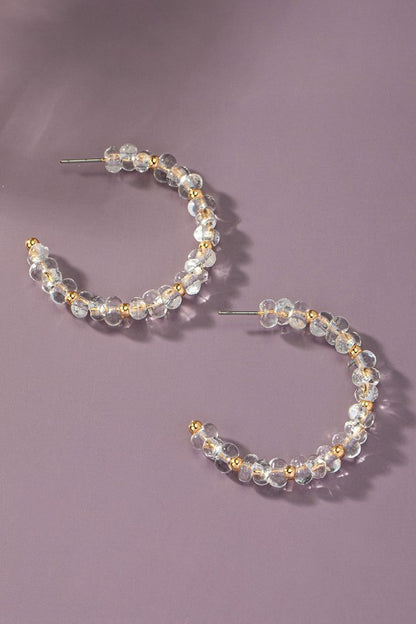 glass bead hoop earrings
