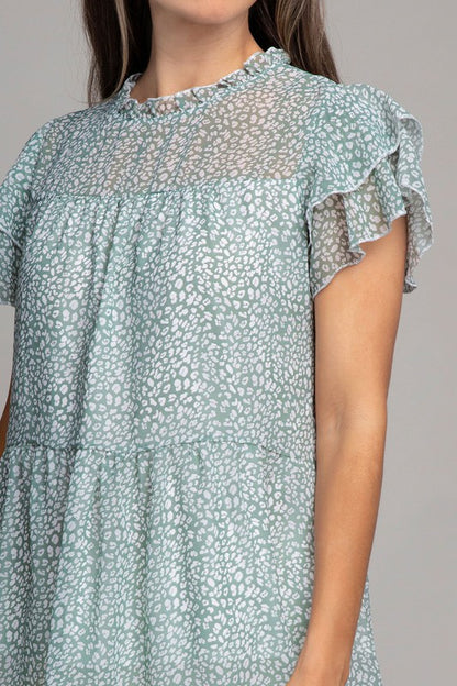 Tiered chiffon blouse-femmiflare.com