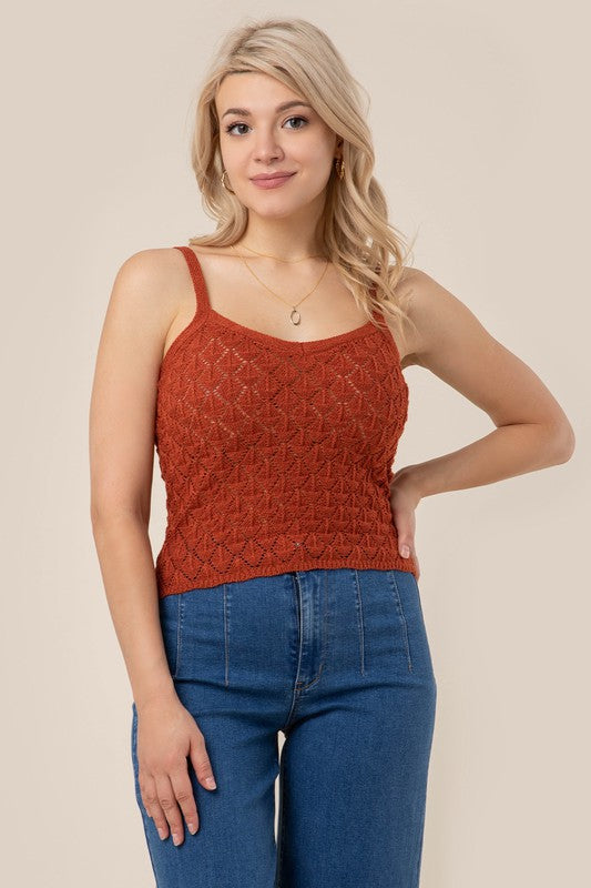 Crochet knit tank