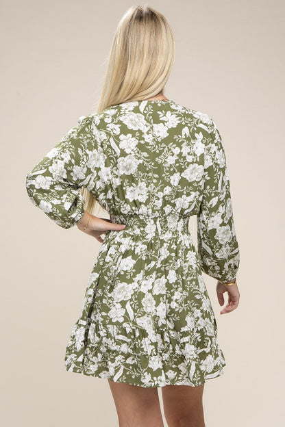 Floral Print Ruffle Short Dress