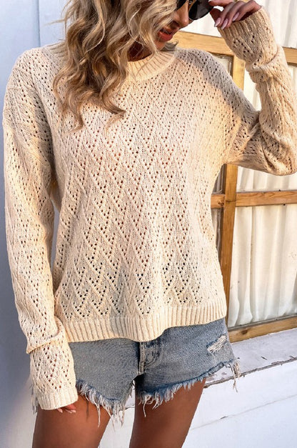Crochet pullover sweater-femmiflare.com