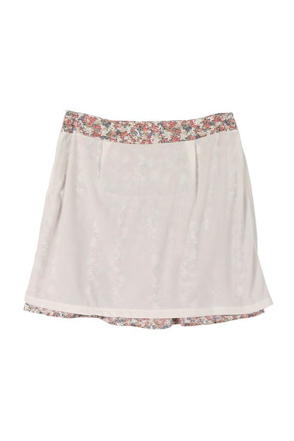 Shirred floral skirt