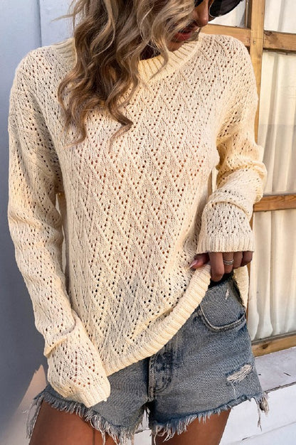 Crochet pullover sweater-femmiflare.com