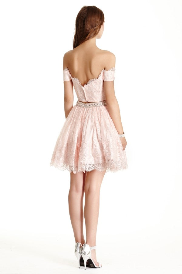 Off-Shoulder Two-Piece Short Dress